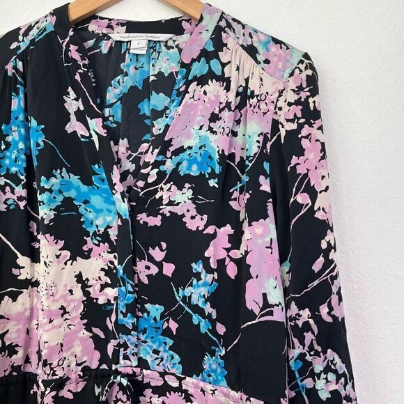 Diane von Furstenberg Freya Floral Daze Shirtdress Women’s 8 - Picture 3 of 7